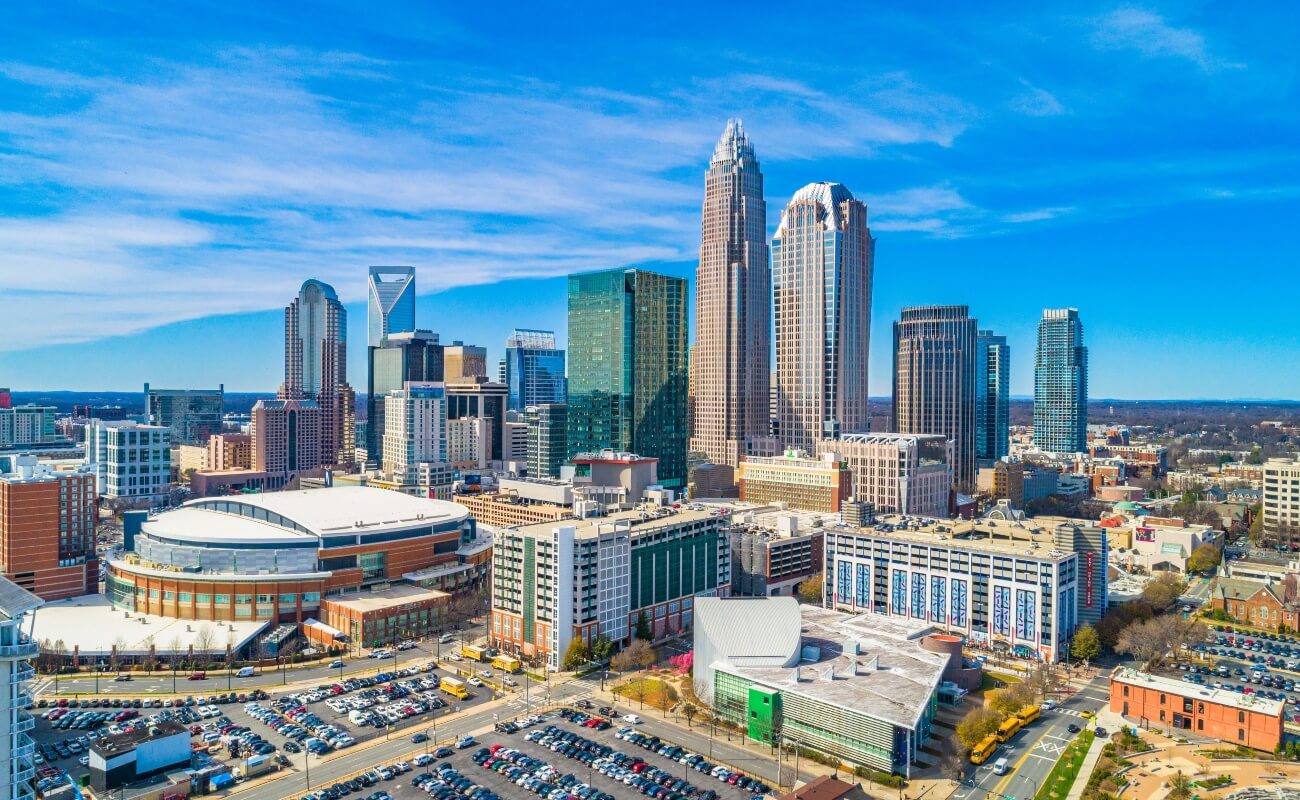 charlotte north carolina central business district skyline