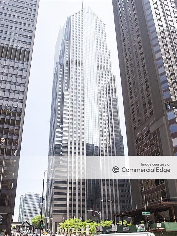 Exterior photo of the 58-story office building at 180 N. Stetson Ave. in Chicago.