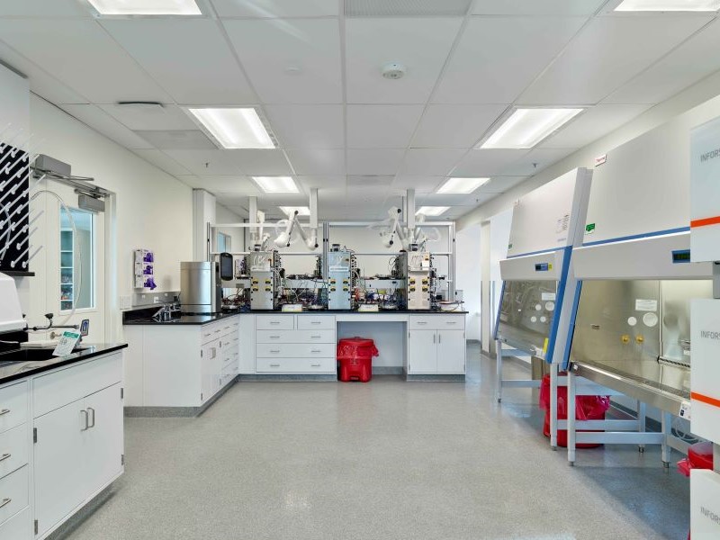 Lab interior at BeiGene’s biologics manufacturing and clinical development center in Hopewell, N.J. 