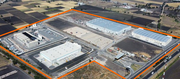 Cantera Industrial Park, a four-building, 1.2 million-square-foot industrial campus in Queretaro, Mexico. The park benefits from both access to many highways in central Mexico, as well as proximity to Mexico City. Image courtesy of EQT Exeter