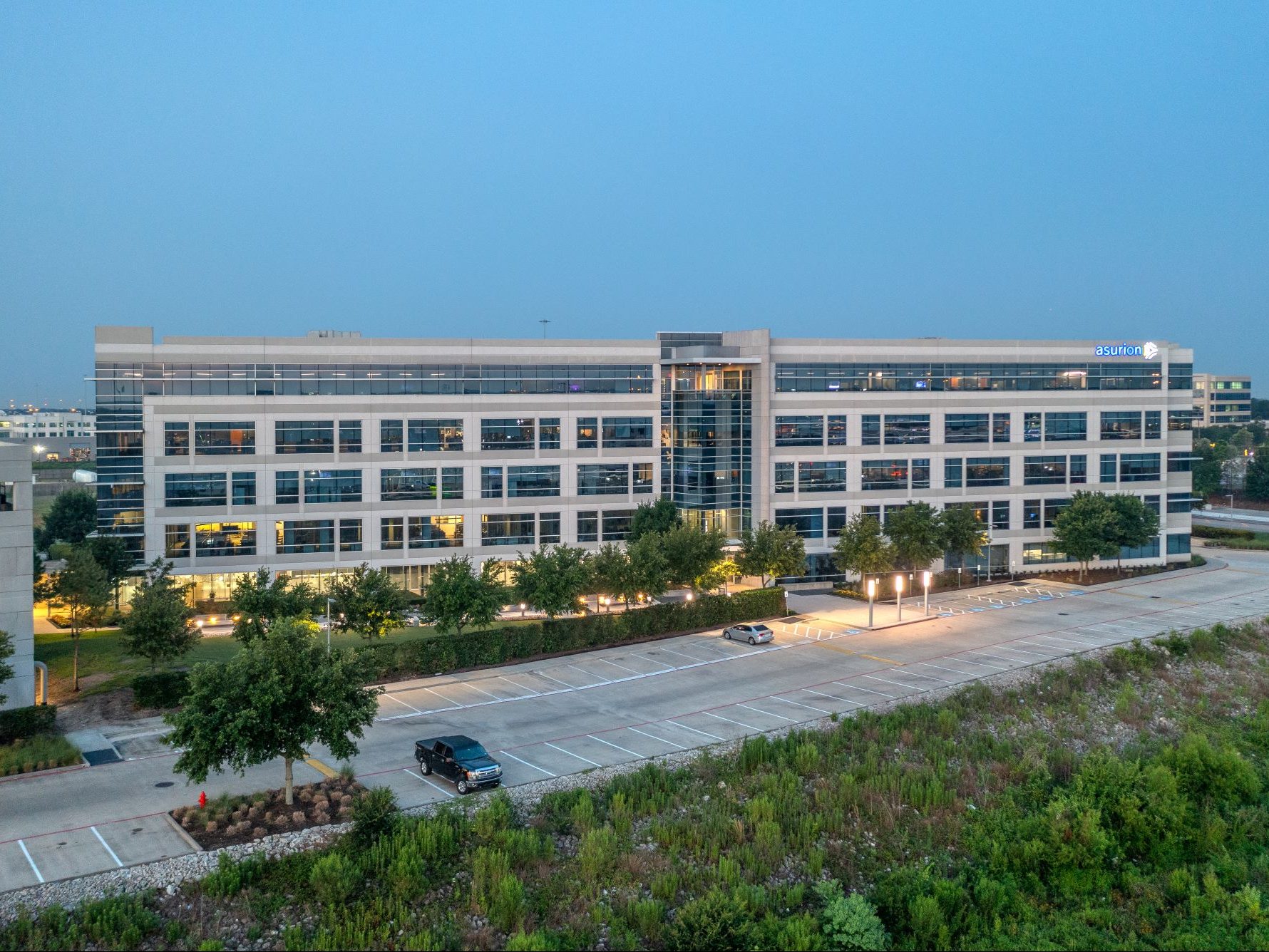 Exterior shot of a LLEED-Gold certified office building in Houston