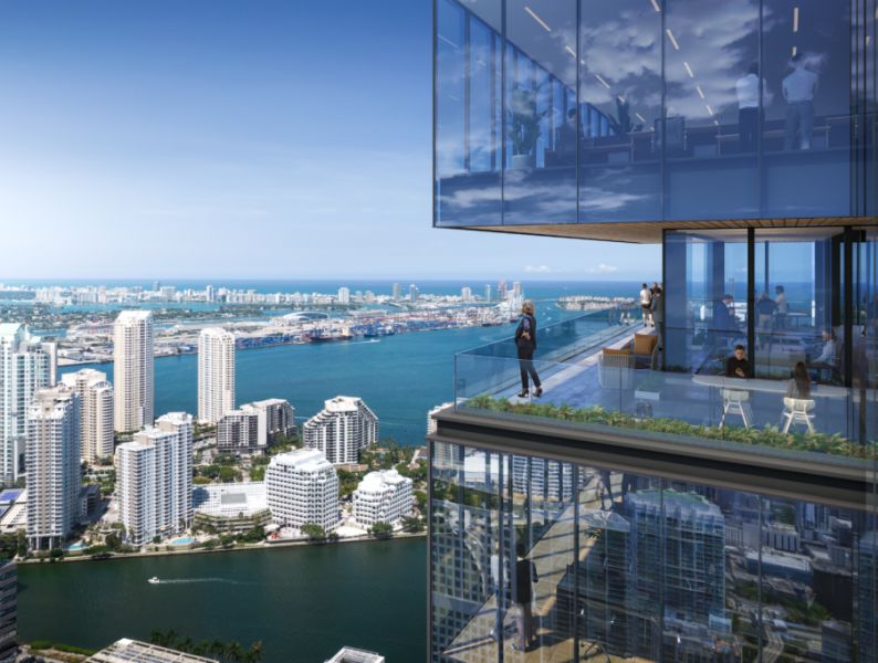 Rendering of 848 Brickell balcony in downtown Miami