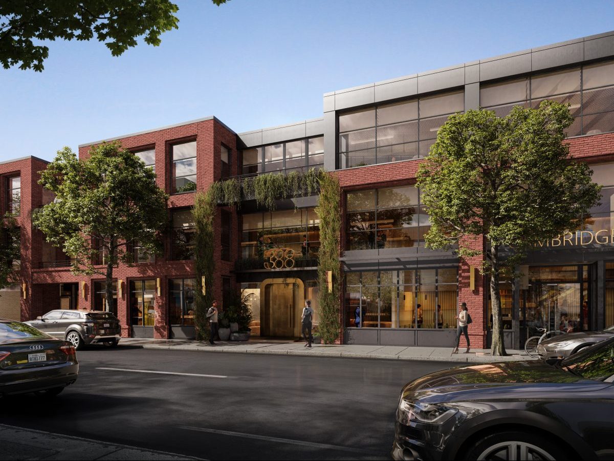 Exterior rendering of 388 Cambridge, Presidio Bay's boutique office project in Palo Alto, Calif. 