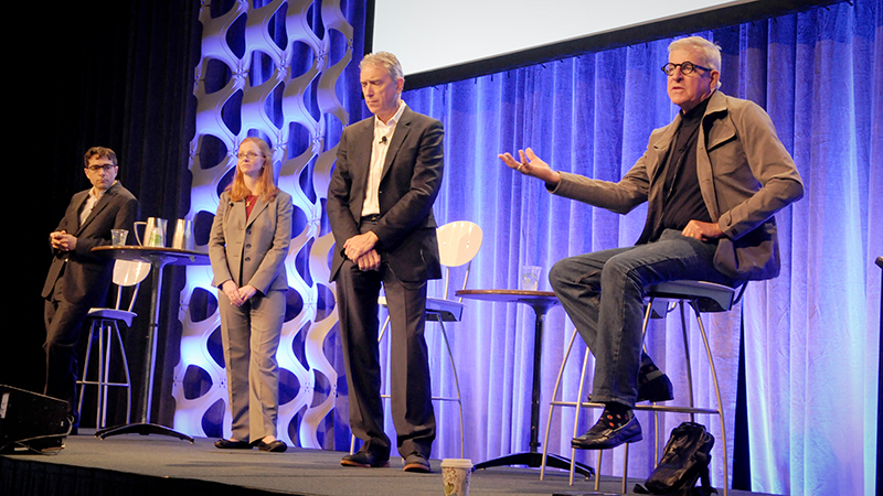 From left to right: Darien Crimmin, WinnDevelopment; Rebecca Schaaf, Stewards of Affordable Housing for the Future; Jeffrey Greenberger, Affordable Community Energy Inc.; Hunter Jacobson, LINC Housing.