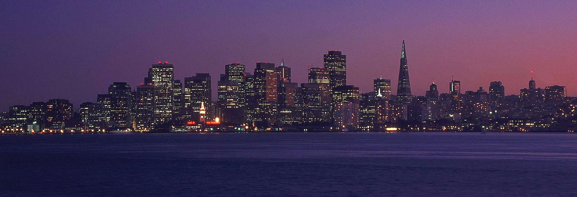 San Francisco's skyline at night
