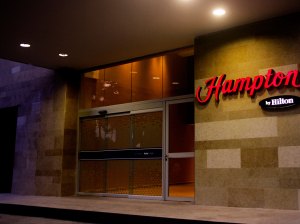 Hampton By Hilton illustration entrance logo