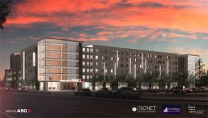 Architectural rendering of the new Innovate ABQ building