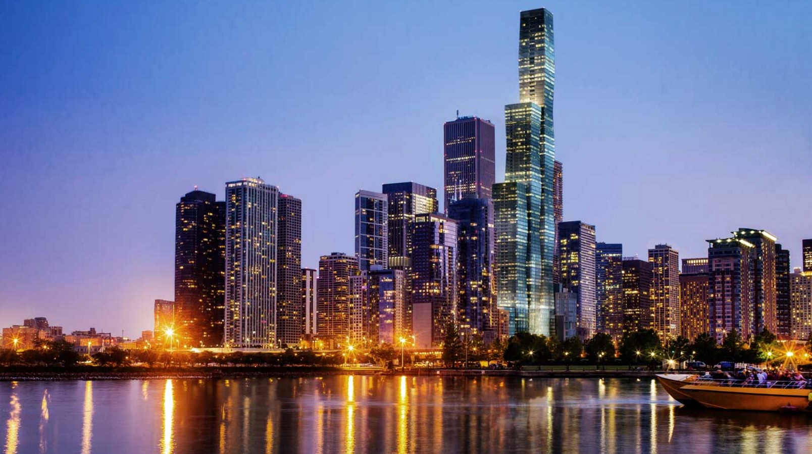 Chicago Skyline with Vista Tower rendering