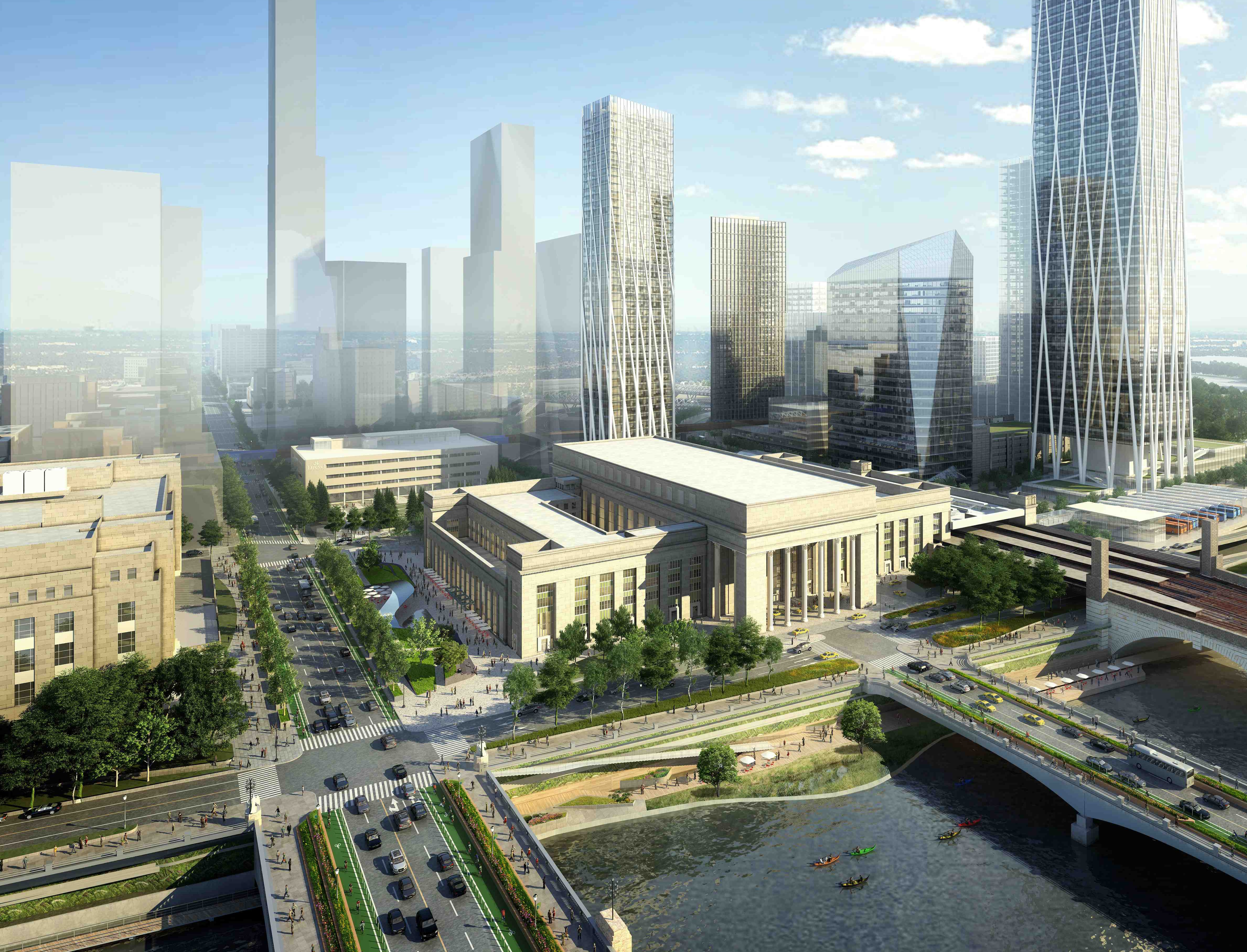 Station Plaza in Downtown Philadelphia, rendering