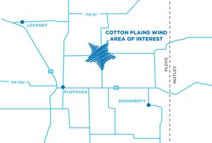 Cotton Plains Wind map