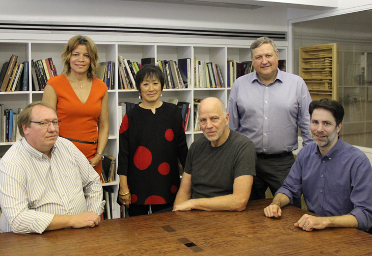 From left to right: Charlie Young, IDEA, Dina Griffin, IDEA; Billie Tsien, TWBTA, Tod Williams, TWBTA, Bob Larsen, IDEA and Paul Schulhof, IDEA