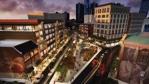 Rendering of future redevelopment at Paradise Valley in Detroit