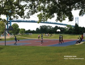 Rendering of the Planned Basketball Court at Riverside Park