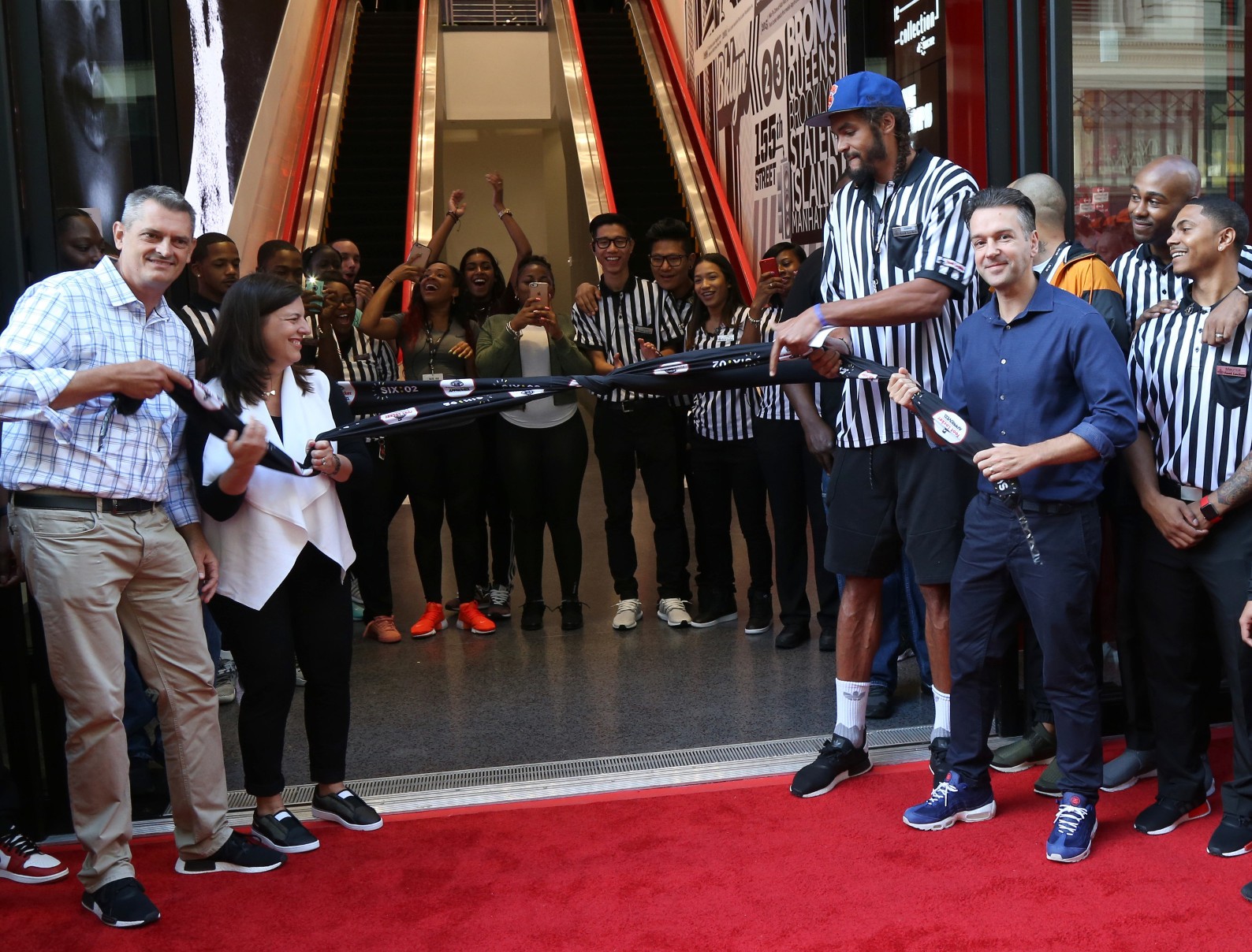 Ribbon-cutting ceremony at Foot Locker's new store on 34th Street, New York City