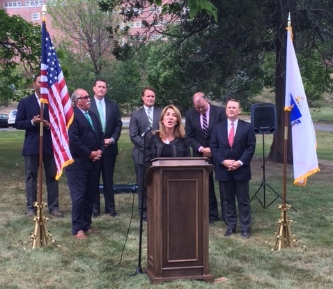 Massachusetts Lt. Gov. Karyn Polito announcing plans for the new development