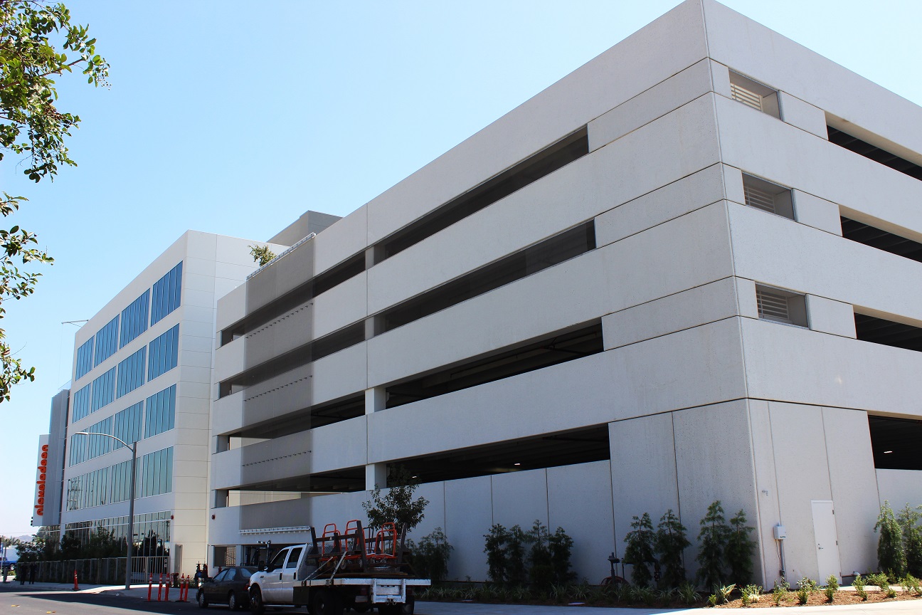 Parking structure at Nickelodeon Animation Studio in Burbank, Calif.