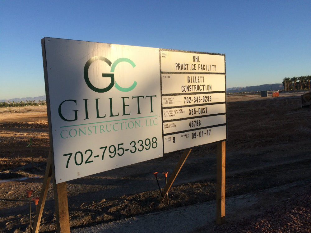 The practice facility development site in Summerlin, Nev.