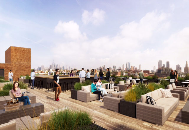 Creative professionals can congregate on one of four sprawling roof decks atop Roulston House.