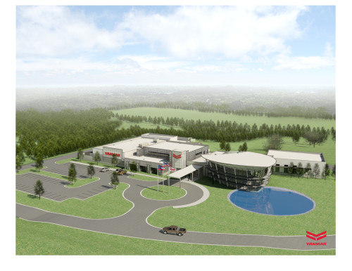 Aerial-view rendering of the new training and customer experience facility in Acworth, Ga.
