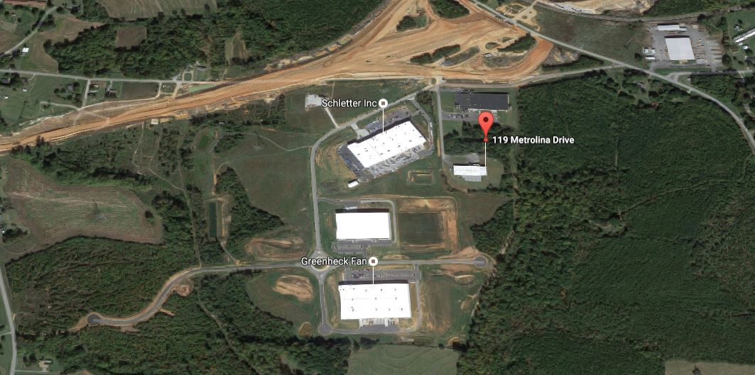 The former Metrolina Plastics Inc. building in Shelby, N.C.