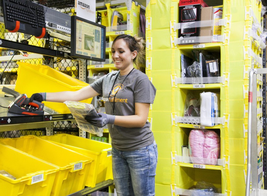 Employee at an Amazon Eighth Generation Fulfillment Center