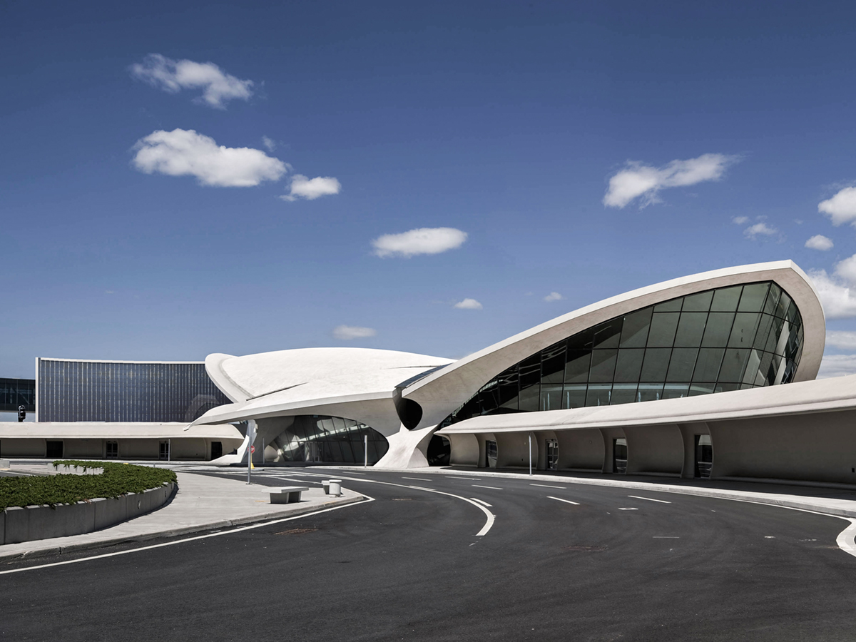 The TWA Flight Center at John F. Kennedy International Airport is the centerpiece of a planned $256 million hotel that will restore the half century-old architectural masterpieceto its original grandeur. Photo by John Bartelstone Photography.