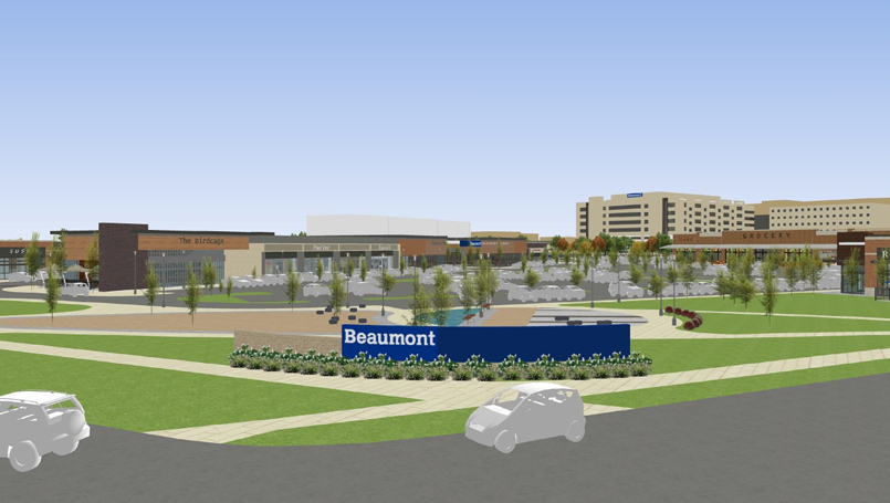 Rendering of the Beaumont Health Project in Royal Oak, Mich.
