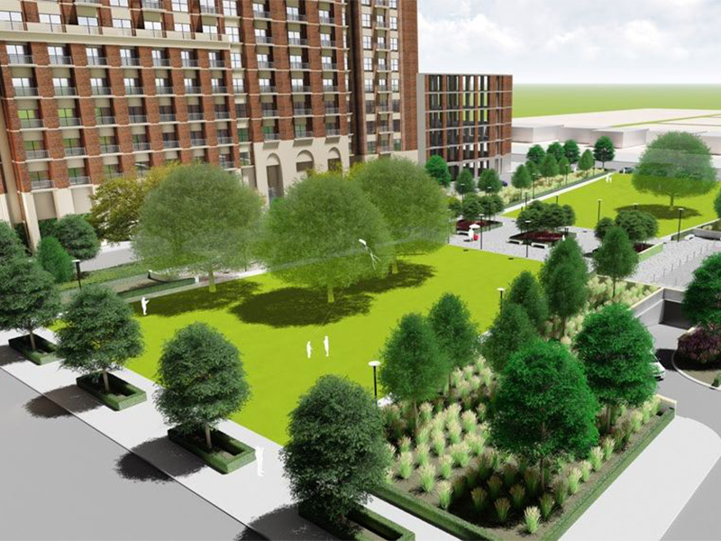 Planned landscape development at Park Place River Oaks