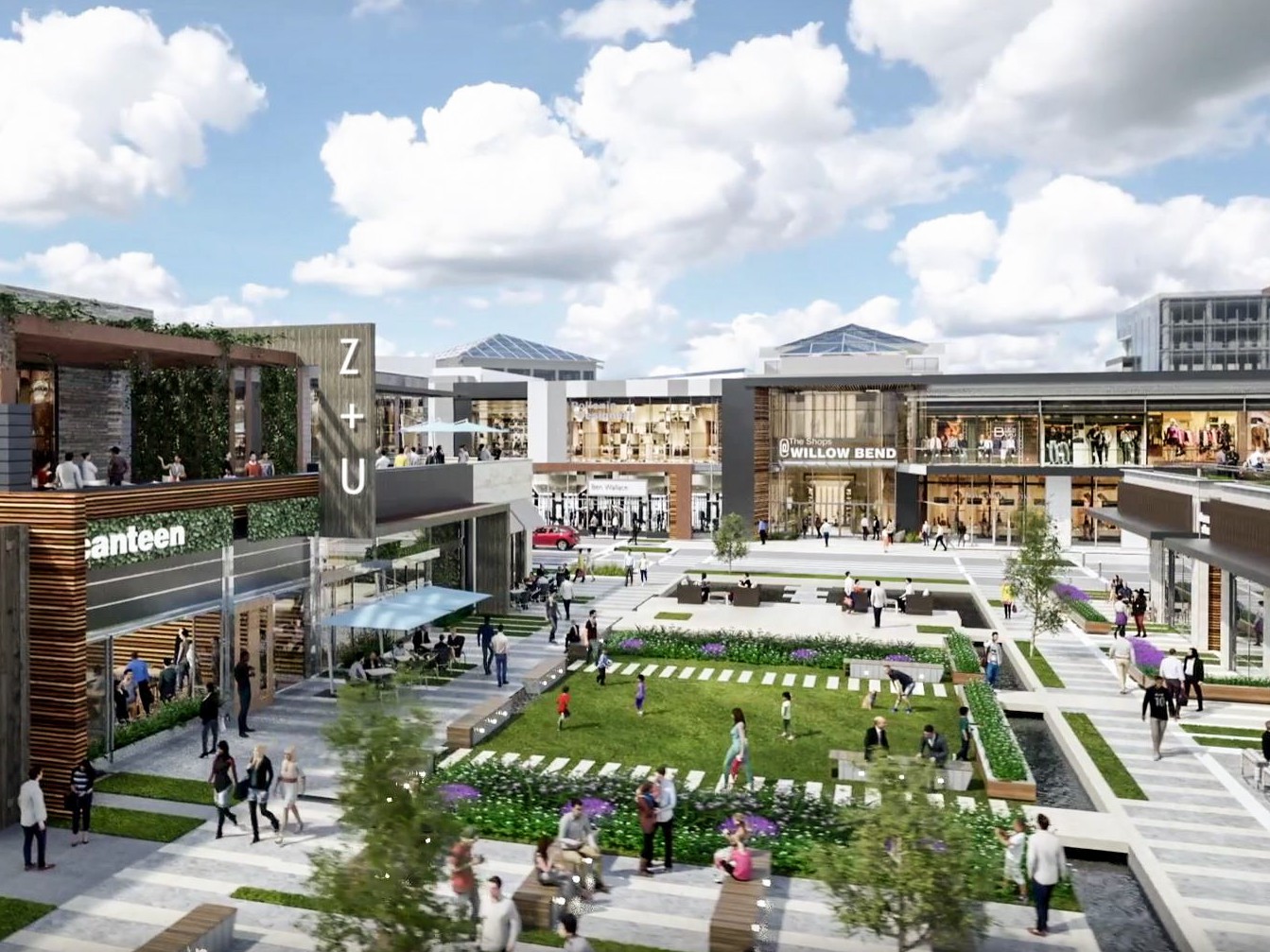 Rendering of the updated Shops at Willow Bend