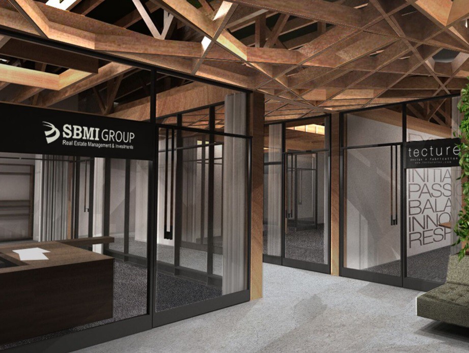 Rendering of office space at The Wall in San Diego