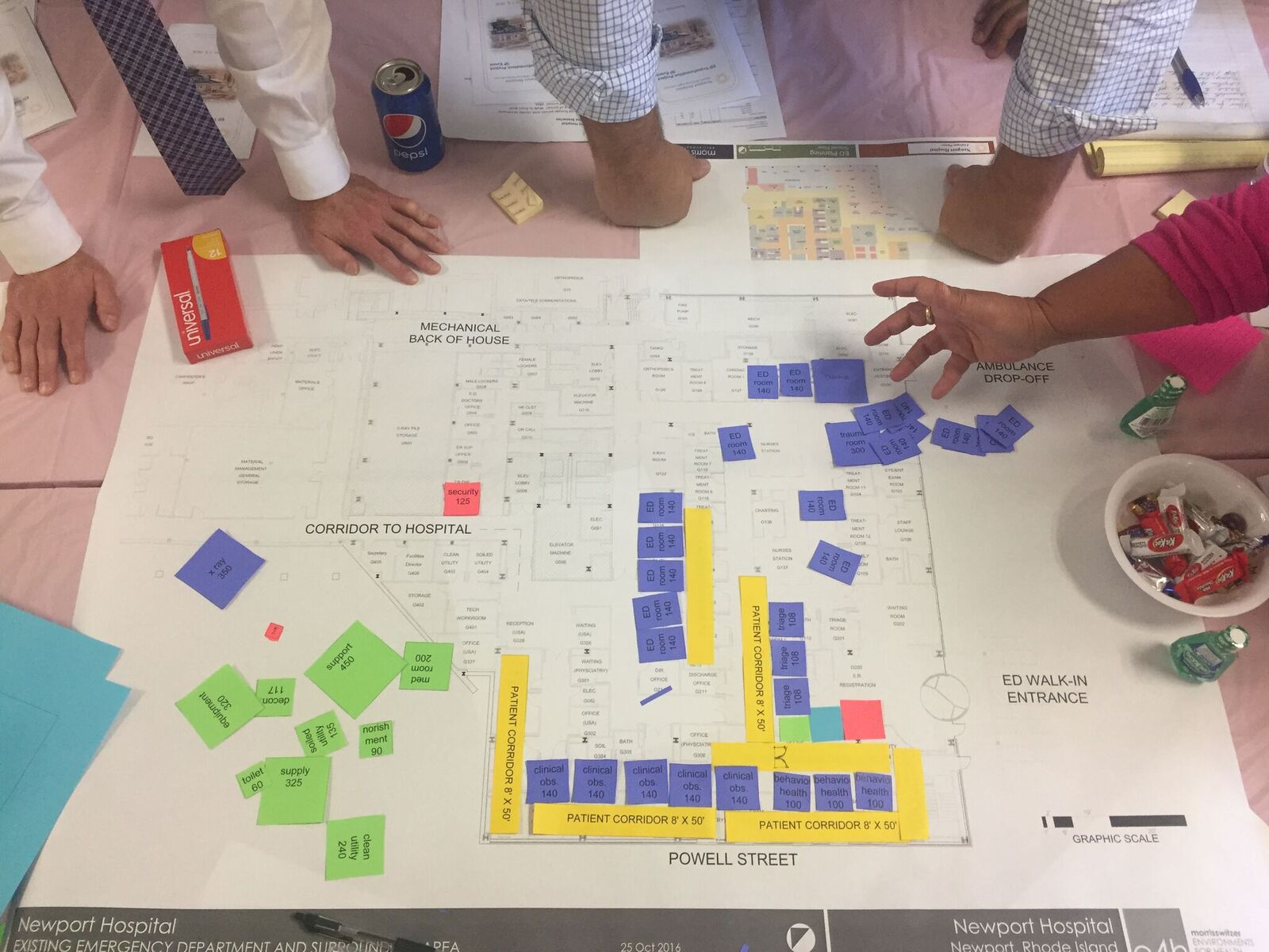 Each 3P team created an adjacency diagram using room blocks from the program. Team members could easily move rooms around and test out multiple layouts in a short amount of time.