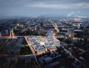 Nowy Rynek Poznan aerial rendering
