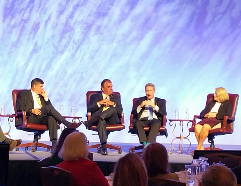 From left, association leaders at IREM Global Summit: Robert Brierley BOMA International; Robin Webb CCIM Institute; Michael Lanning, IREM; Cindy Clare, NAA.