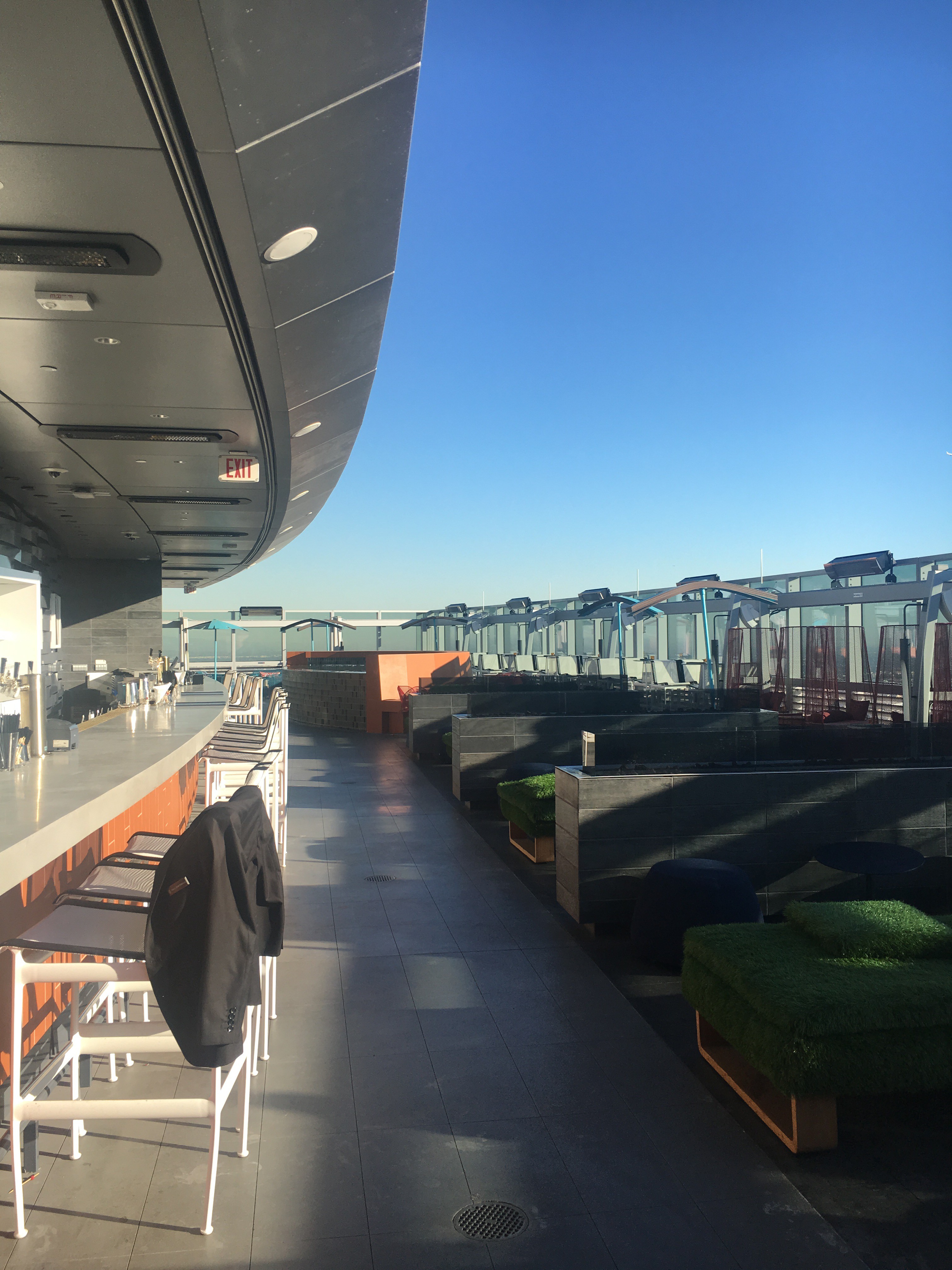 The rooftop deck at the Wilshire Grand Center, developed by Korea Air and South Korean conglomerate Hanpin Group, is the largest in North America.