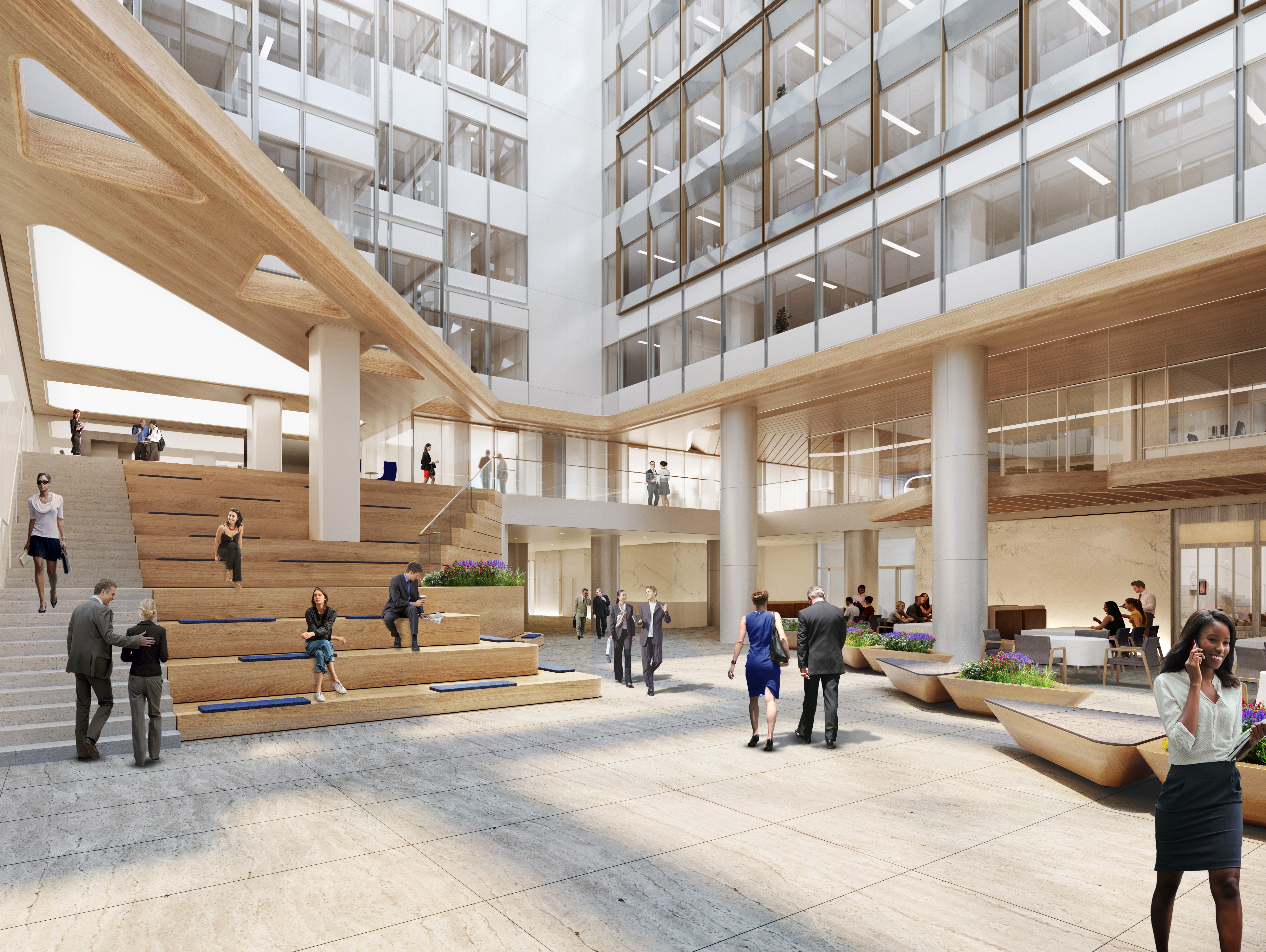 Rendering of interior renovations at Metropolitan Square