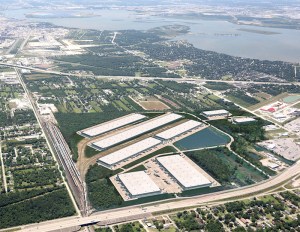 Aerial rendering of the project