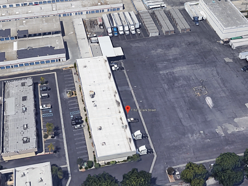 Aerial view of 11621-11633 Clark St.