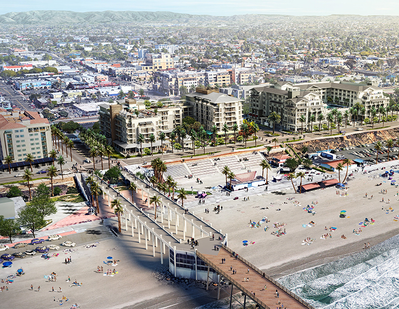 Rendering of the two hotels 