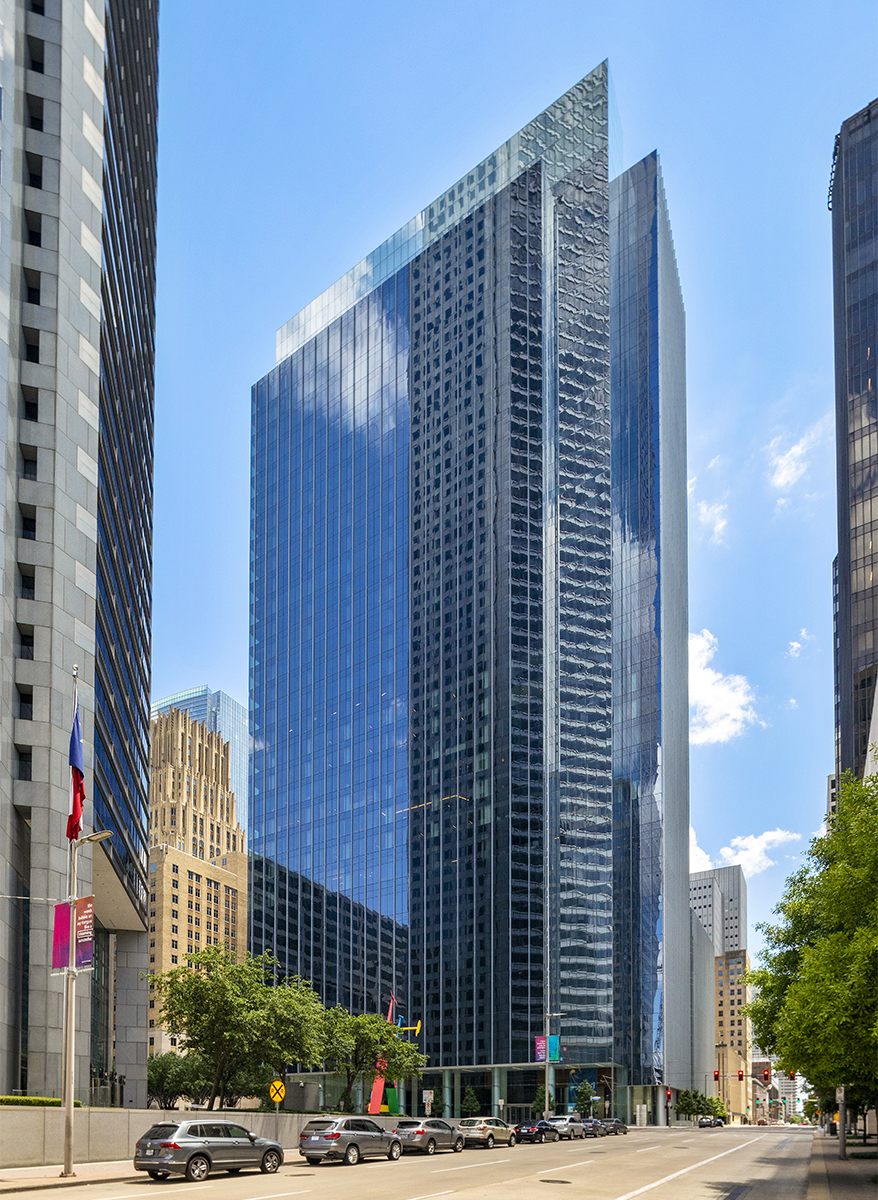 Rising 35 stories, Bank of America Tower was designed by Gensler with a high-performance facade that significantly reduces solar heat gain and contributes to its LEED Platinum certification. Image courtesy of Skanska