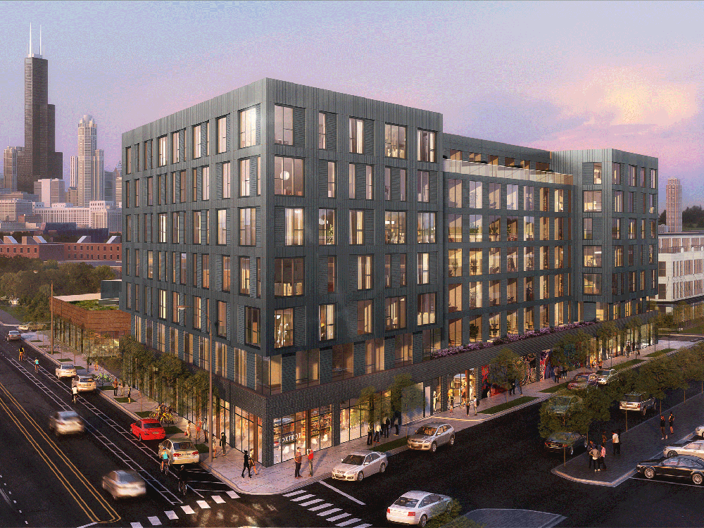 Origin Investments has partnered with Cedar Street Investments to develop the $64.5 million Pilsen Gateway, a 202-unit apartment project in Chicago's Pilsen neighborhood. Origin Investments provided some $16.5 million in equity through its QOZ Fund, which is focused on new developments in qualified opportunity zones. Photo courtesy of Origin Investments.