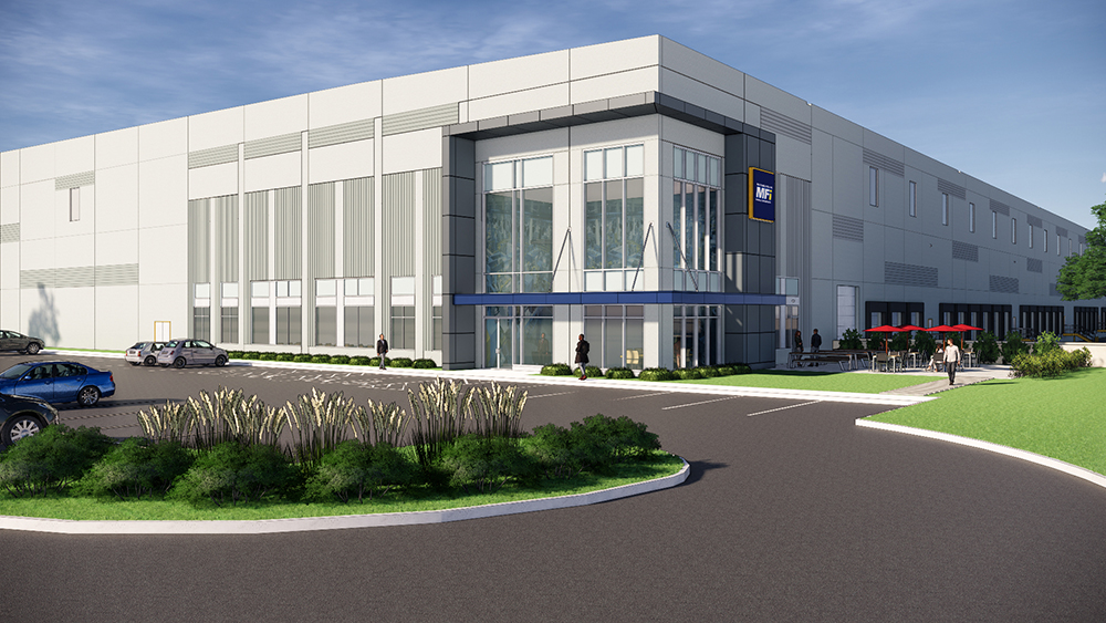 Central Logistics Park 100 in Myerstown, Penn., is a 615,600-square-foot build-to-suite warehouse for tire distributor Max Finkelstein, Inc., developed by Duke Realty Corp. Project has been completed. Courtesy of Duke Realty Corp.