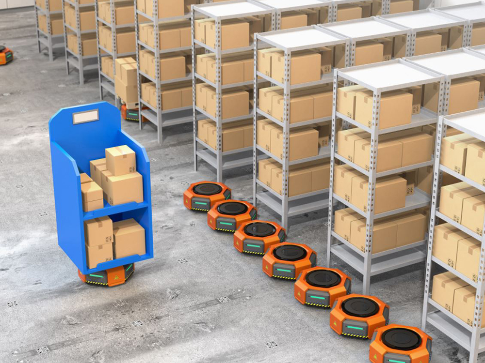 Robots are touted as a way of maintaining social distancing in the warehouse as well as coping with unprecedented e-commerce demand. Image courtesy of Frost & Sullivan
