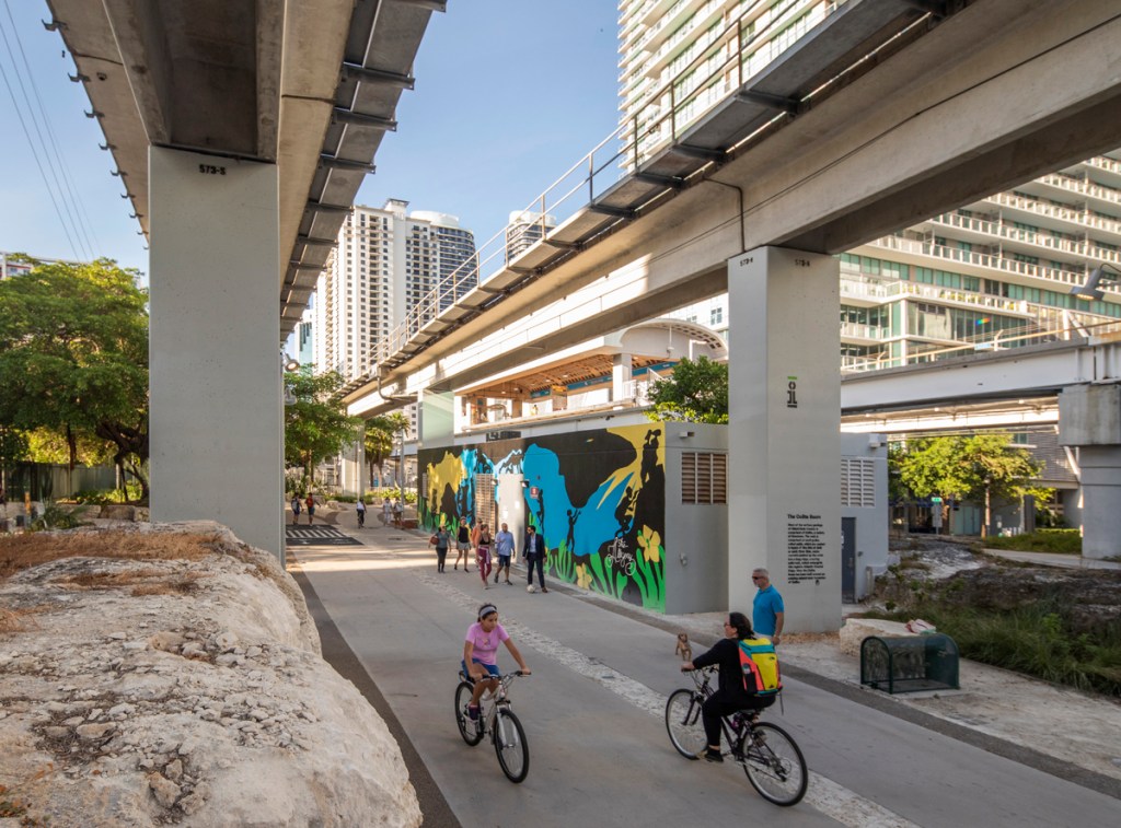 Exterior rendering of The Underline along the Miami River