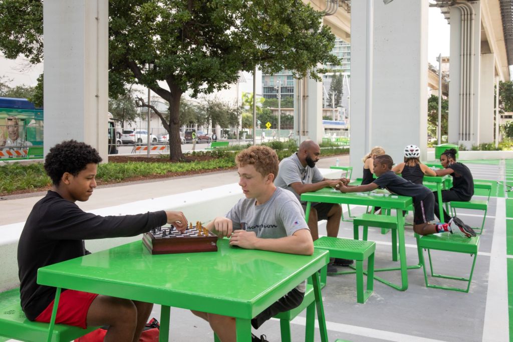 Exterior rendering of The Underline along the Miami River