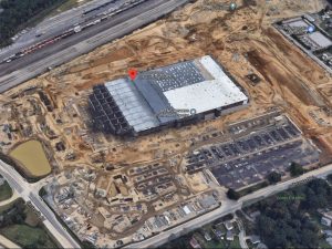 Under construction Amazon fulfillment center in Wilmington, Delaware