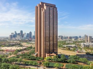 Exterior shot of NMG Dallas Hub at Cityplace