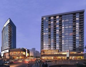 Centennial Yards' first two ground-up high-rise buildings, an 18-story boutique hotel named Anthem, and an 18-story residential tower, Atlanta