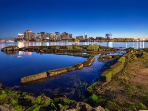 Lendlease Americas developed Clippership Wharf, a mixed-use development on the East Boston waterfront, where flooding and sea level rise are concerns. Image by Ed Wonsek Art Works; courtesy of Lendlease