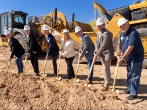 Groundbreaking ceremony for Caliber industrial park. Image courtesy of JLL