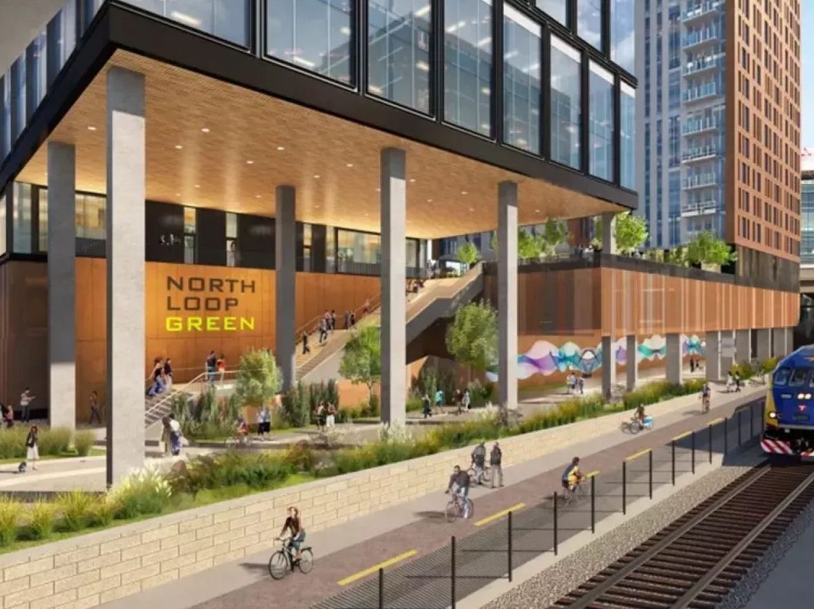 Rendering of North Loop Green. Image courtesy of Hines
